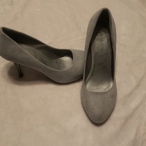 Light grey suede high heels